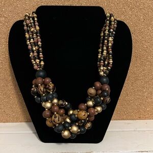 16" Vintage Wood Bead Necklace